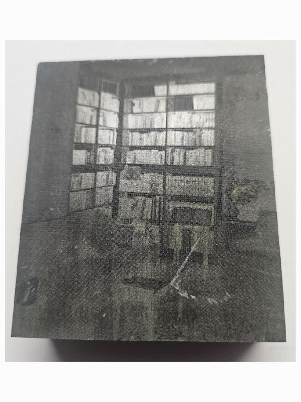 Vintage Wood & Metal Printer’s Block Printing Plate Stamp Library Books